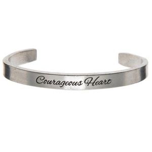 Courageous Heart Pewter Cuff Bracelet